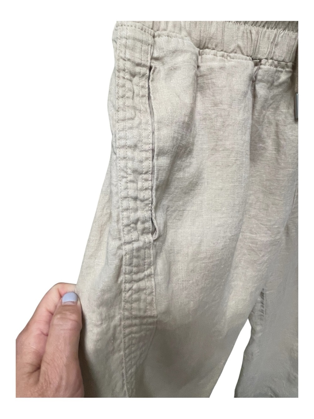 Quince 100% European Linen Wide Leg Pants in Driftwood Size Medium - Picture 11 of 15